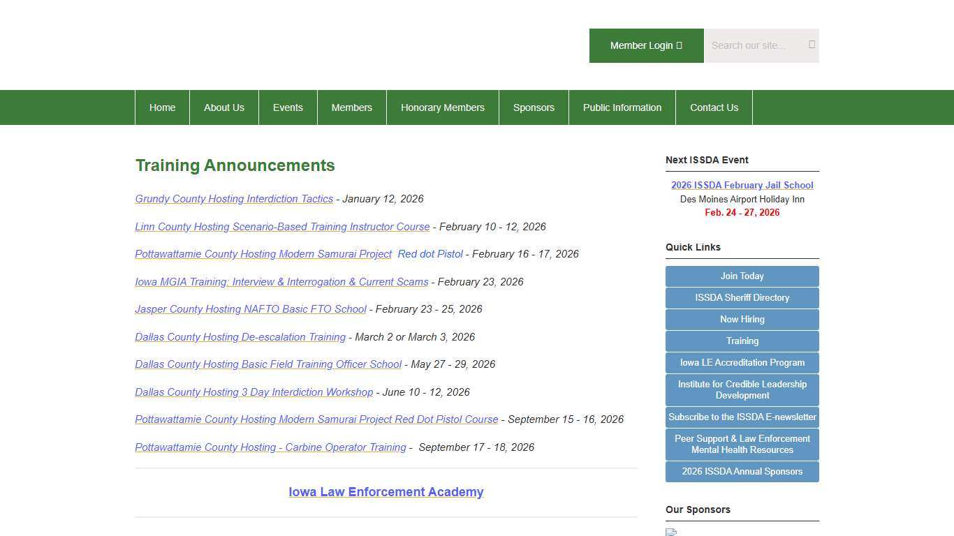 Training Announcements